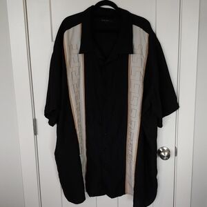 Men's Black Shirt with Gray and Tan Accents